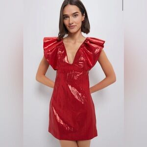Tuckernuck Hyacinth House Red Metallic Mini Dress NWT XS